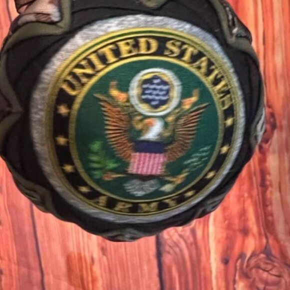 Handmade U.S. Army emblem Christmas Ornament & Ribbon Design quilted military - Picture 4 of 5